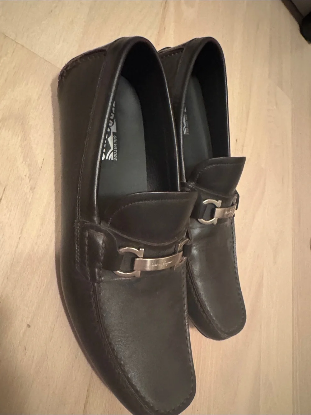 Salvatore Ferragamo Brown Leather Bit Slip-On Loafers worn only 2 times!!